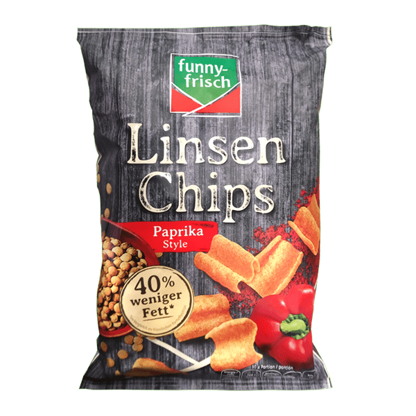 5x90g Funny Frisch Linsen Chips Paprika Lentil Crisps Snacks Bags (Gluten  Free)