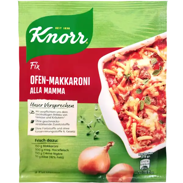 Macaroni Knorr Mamma Fix - for German Oven Foods alla