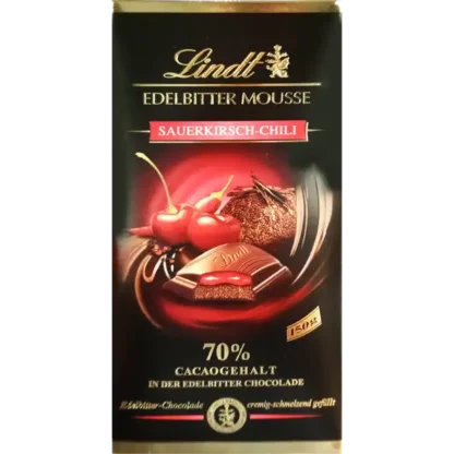 Lindt Mousse Au Chocolat Noir Cerise Aigre et Chili 150g