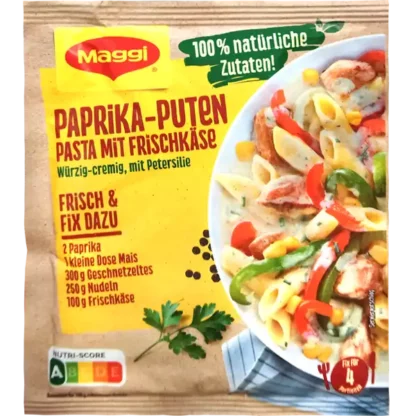 Maggi Fix für Paprika-Puten-Pasta mit Frischkäse