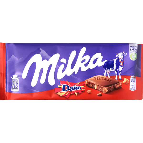Milka & Daim barre de chocolat 100g - Épicerie Allemande