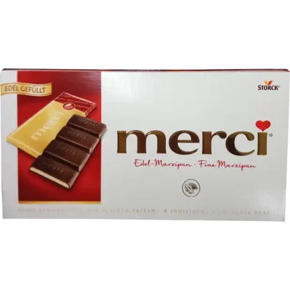 merci Barres de Chocolat - Massepain Fin 112g